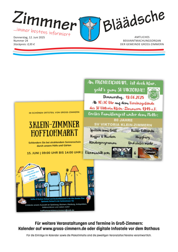 Mehr über den Artikel erfahren Groß-Zimmern KW 24