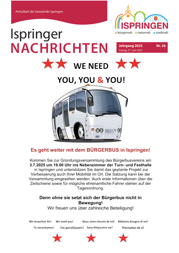 Mehr über den Artikel erfahren Ispringen KW 26