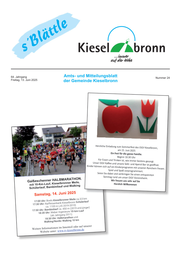 Mehr über den Artikel erfahren Kieselbronn KW 24