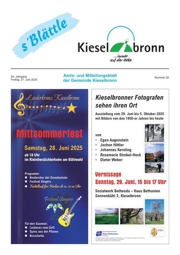 Mehr über den Artikel erfahren Kieselbronn KW 26
