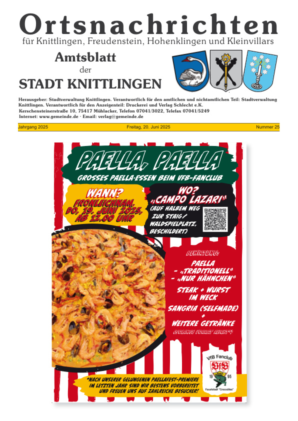 Mehr über den Artikel erfahren Knittlingen KW 25