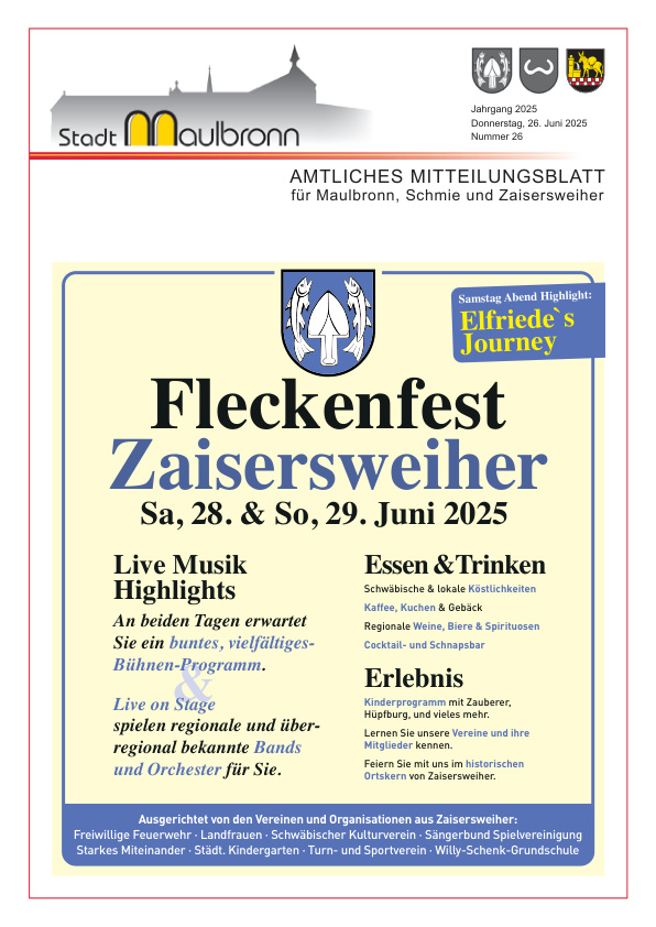 Mehr über den Artikel erfahren Maulbronn KW 26