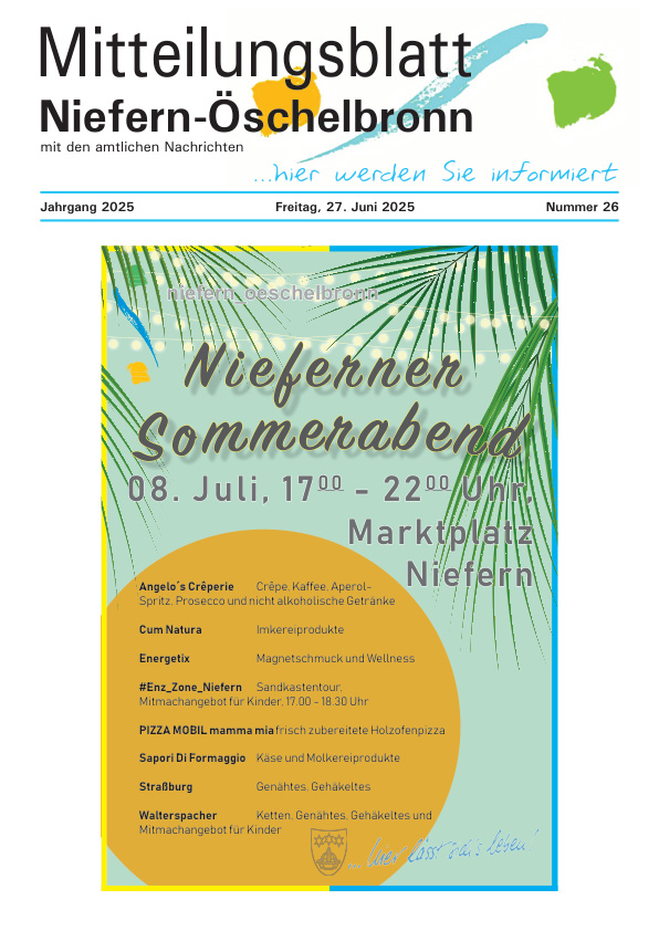 Mehr über den Artikel erfahren Niefern-Öschelbronn KW 26