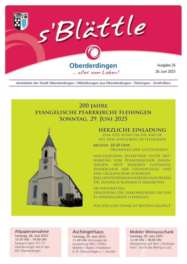Mehr über den Artikel erfahren Oberderdingen KW 26