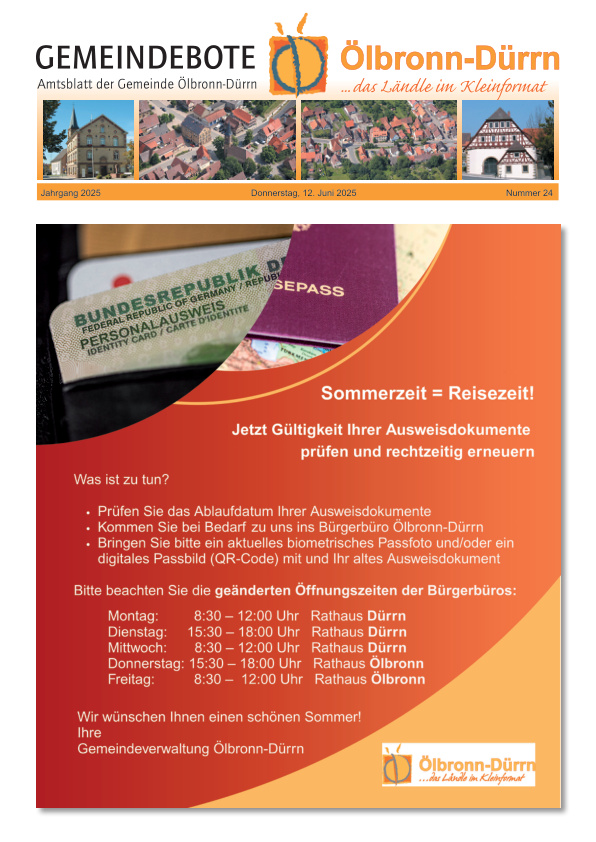 Mehr über den Artikel erfahren Ölbronn-Dürrn KW 24