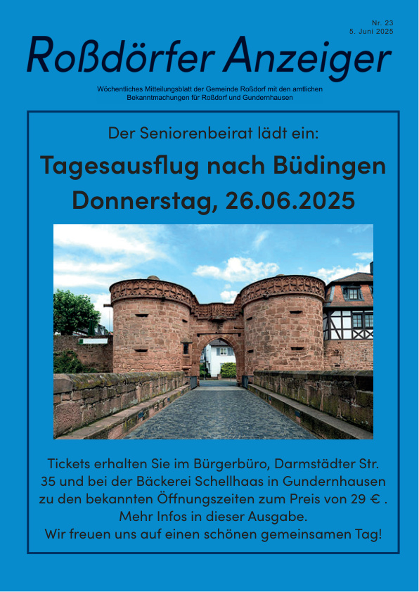 Mehr über den Artikel erfahren Roßdorf KW 23