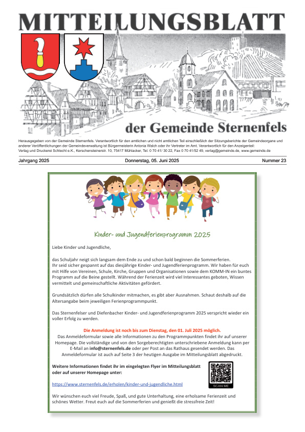 Mehr über den Artikel erfahren Sternenfels KW 23
