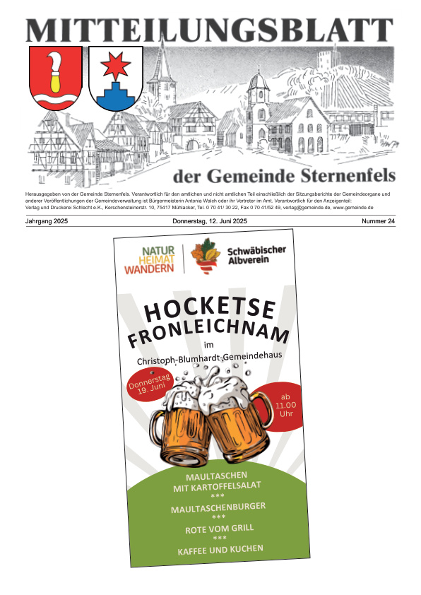 Mehr über den Artikel erfahren Sternenfels KW 24