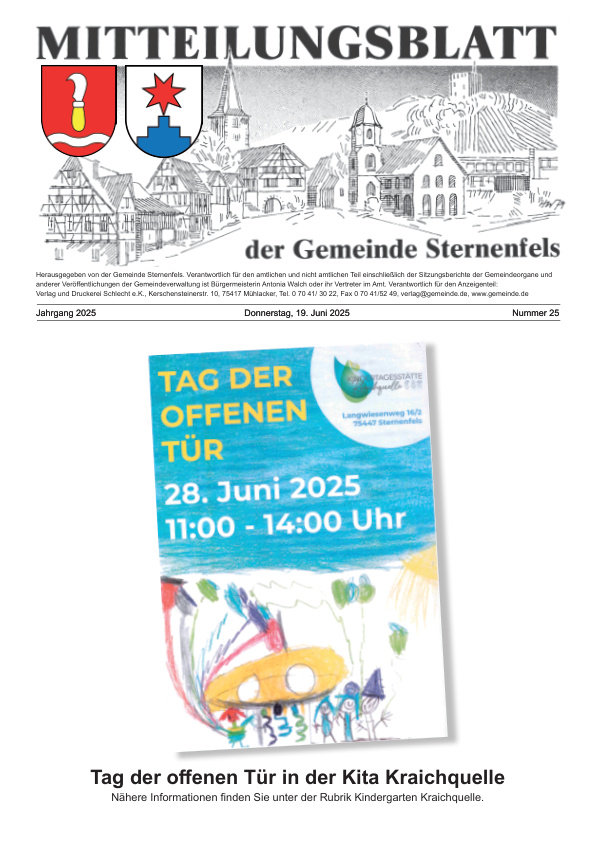 Mehr über den Artikel erfahren Sternenfels KW 25
