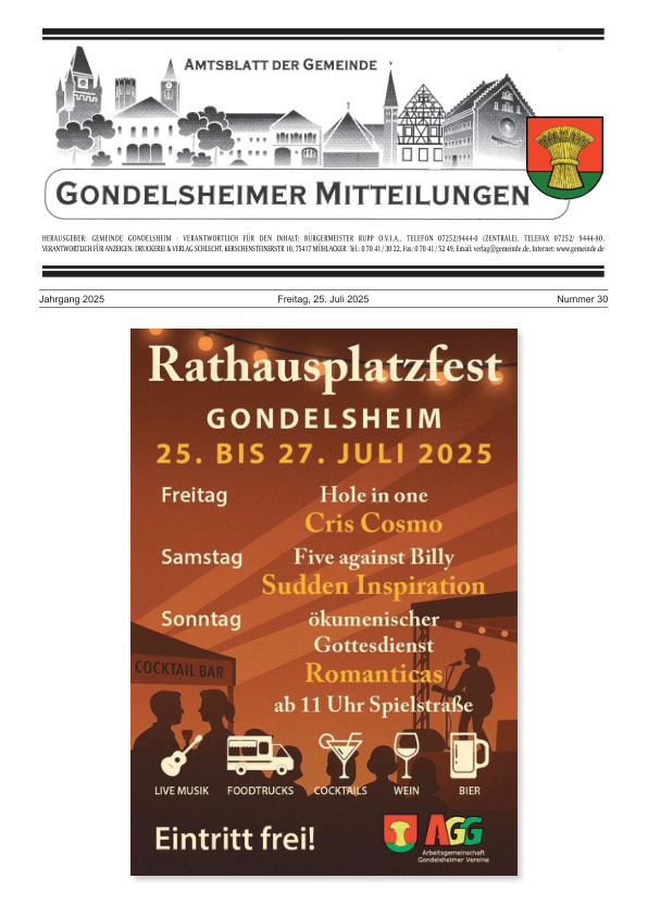 Mehr über den Artikel erfahren Gondelsheim KW 30