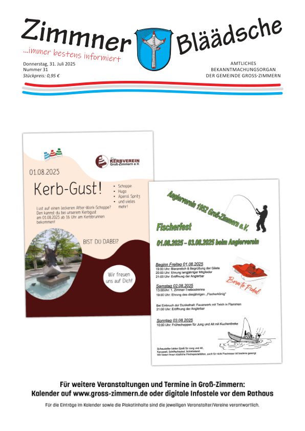Mehr über den Artikel erfahren Groß-Zimmern KW 31
