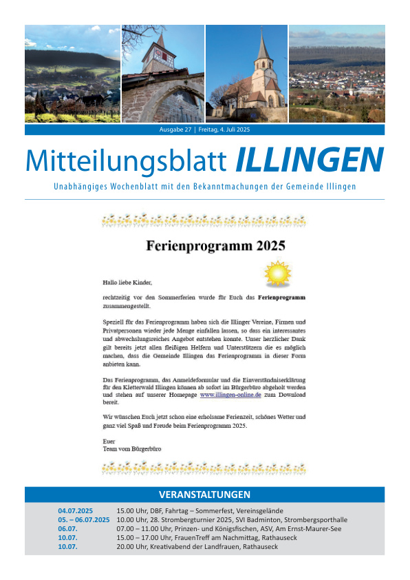 Mehr über den Artikel erfahren Illingen KW 27