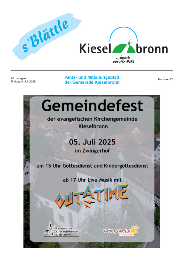 Mehr über den Artikel erfahren Kieselbronn KW 27