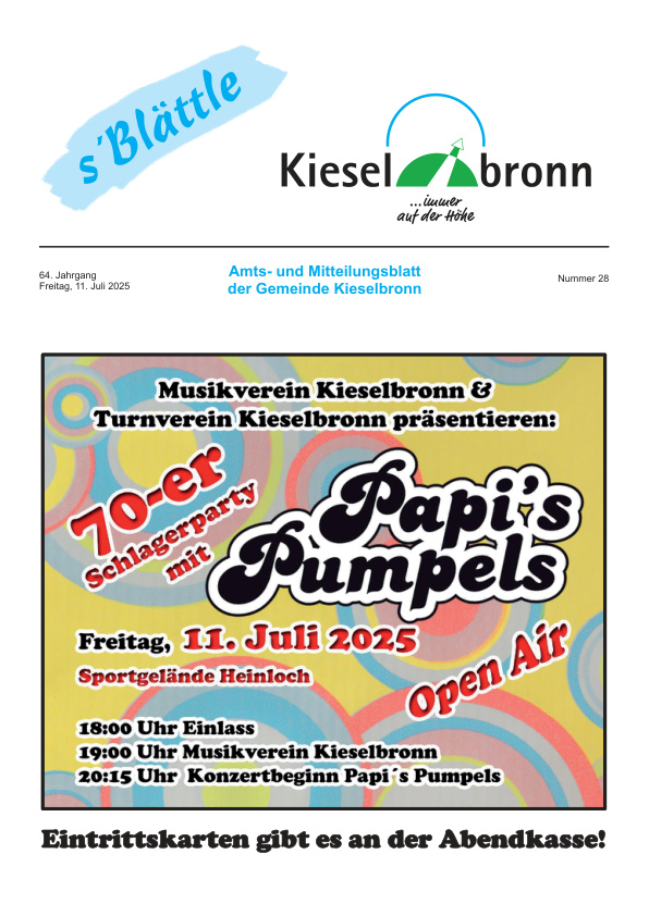 Mehr über den Artikel erfahren Kieselbronn KW 28