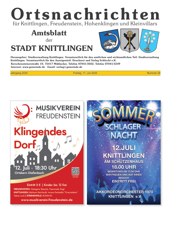 Mehr über den Artikel erfahren Knittlingen KW 28