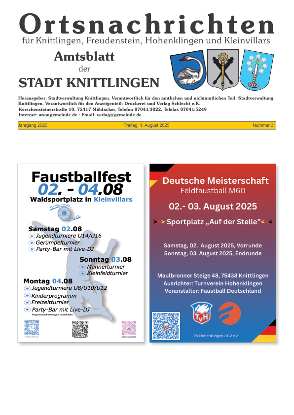 Mehr über den Artikel erfahren Knittlingen KW 31