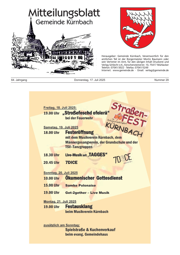 Mehr über den Artikel erfahren Kürnbach KW 29