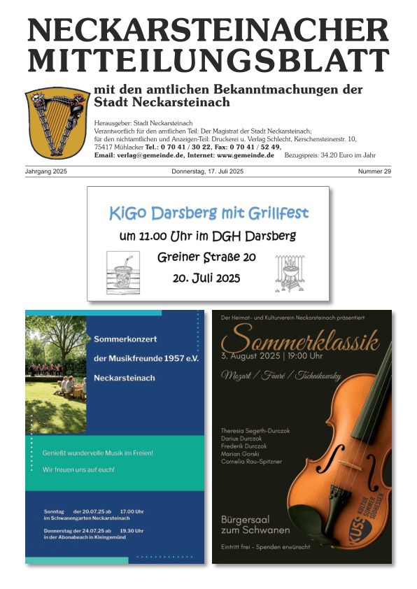 Mehr über den Artikel erfahren Neckarsteinach KW 29