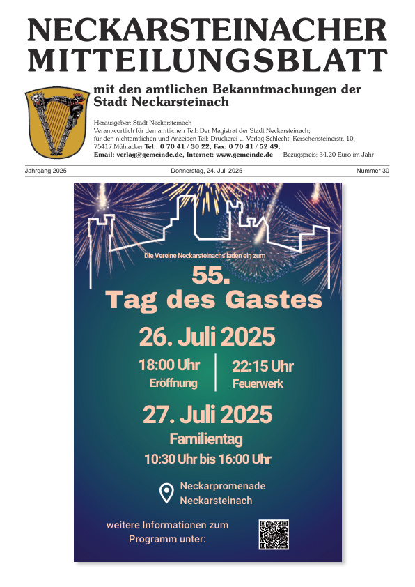 Mehr über den Artikel erfahren Neckarsteinach KW 30