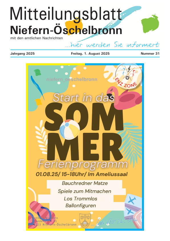 Mehr über den Artikel erfahren Niefern-Öschelbronn KW 31