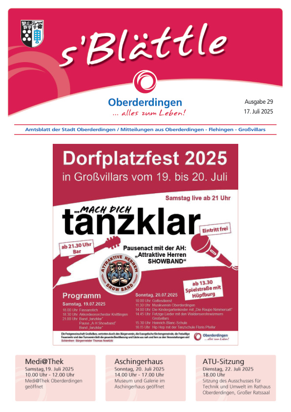 Mehr über den Artikel erfahren Oberderdingen KW 29