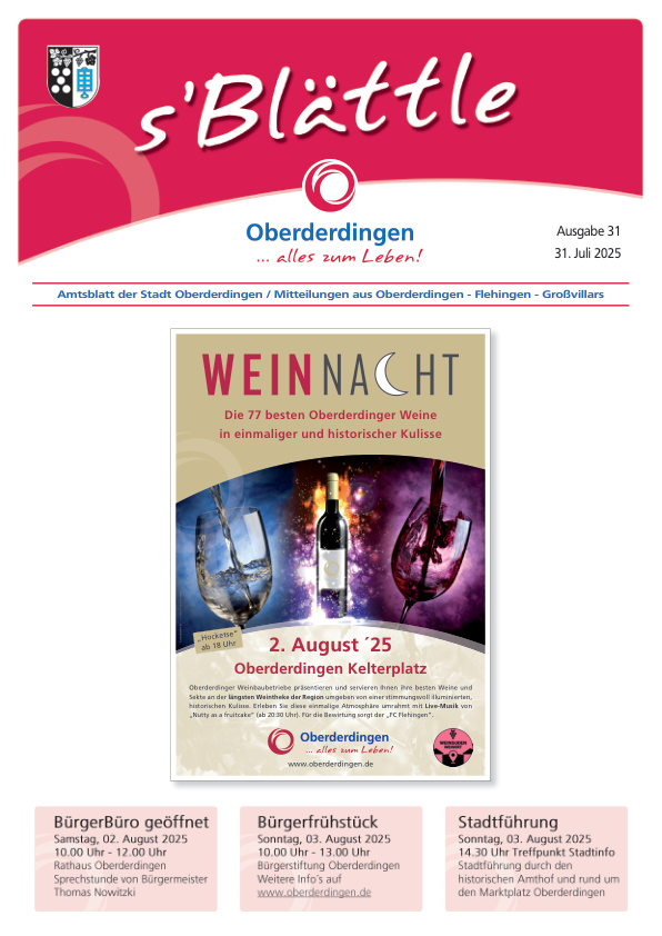 Mehr über den Artikel erfahren Oberderdingen KW 31