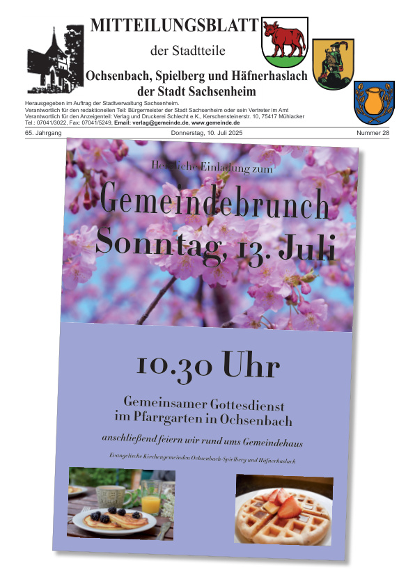 Mehr über den Artikel erfahren Ochsenbach/Spielberg/Häfnerhaslach KW 28