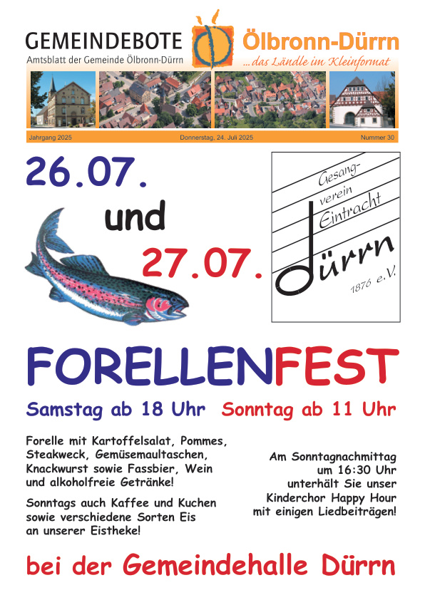 Mehr über den Artikel erfahren Ölbronn-Dürrn KW 30