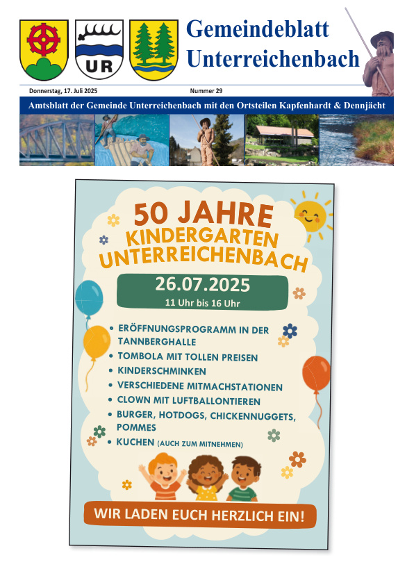 Mehr über den Artikel erfahren Unterreichenbach KW 29