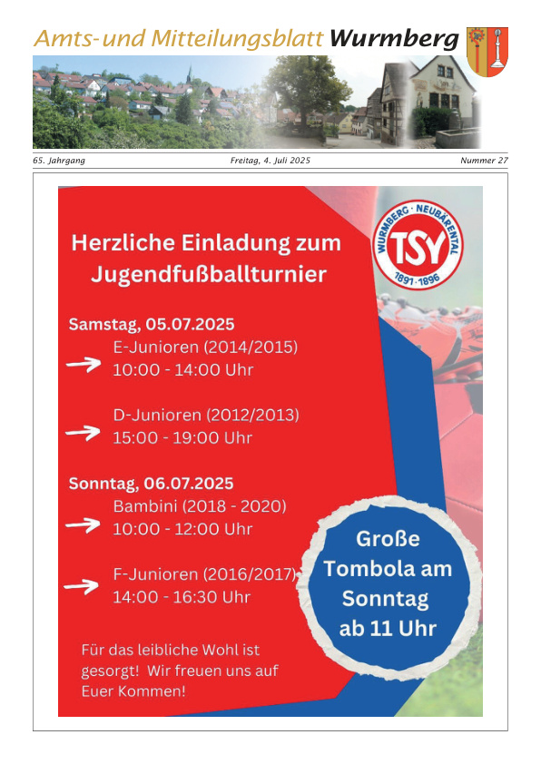 Mehr über den Artikel erfahren Wurmberg KW 27