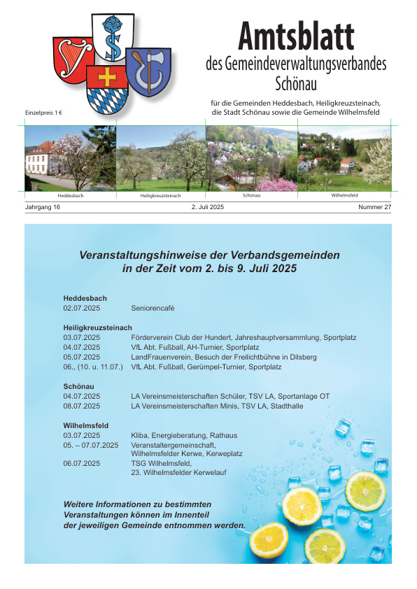 Mehr über den Artikel erfahren GVV Schönau KW 27