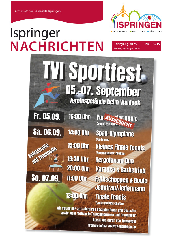 Mehr über den Artikel erfahren Ispringen KW 35