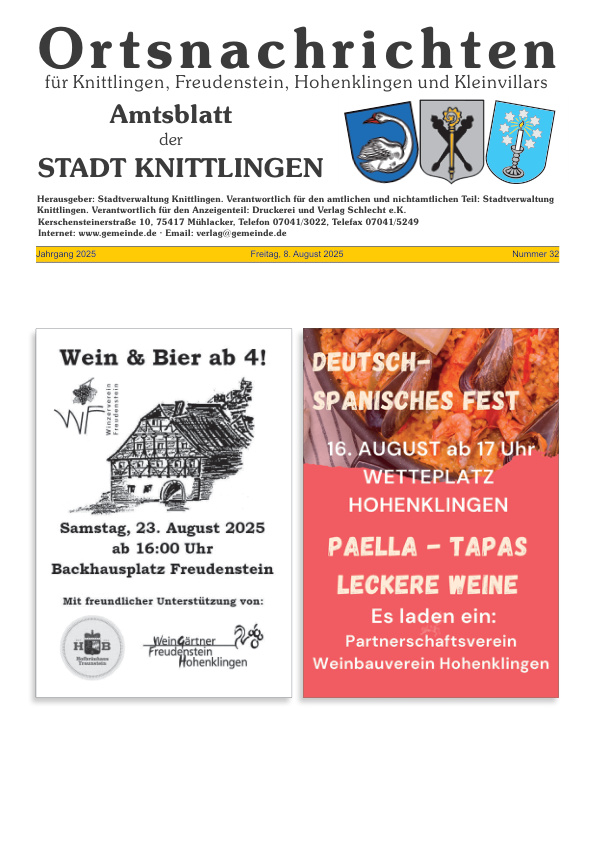 Mehr über den Artikel erfahren Knittlingen KW 32-34