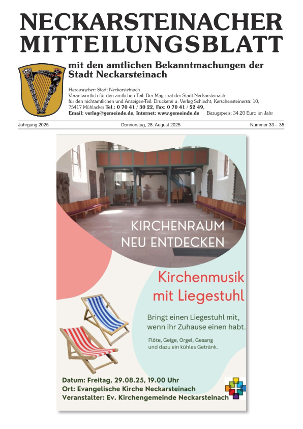 Mehr über den Artikel erfahren Neulingen KW 35