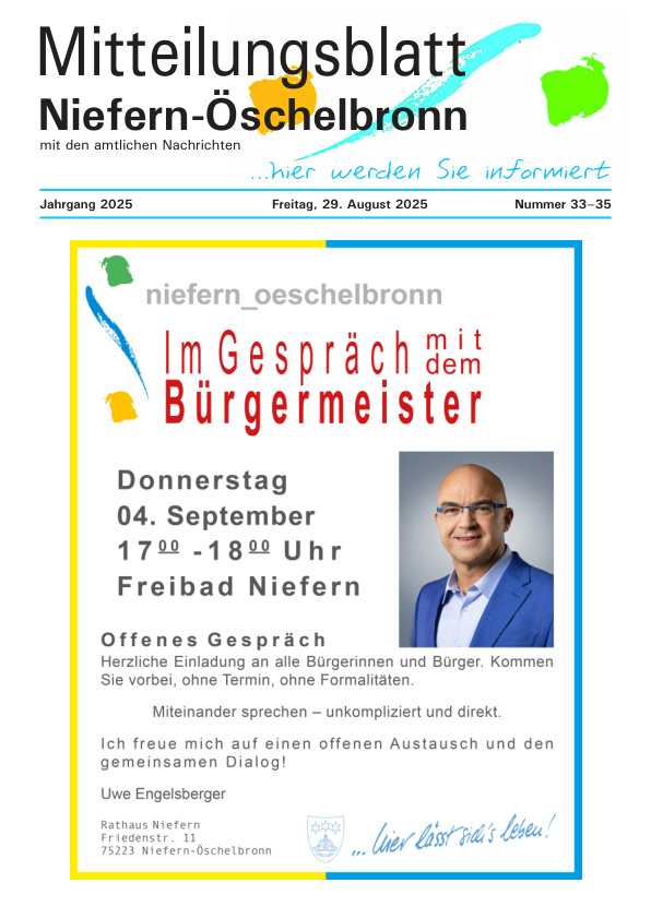 Mehr über den Artikel erfahren Niefern-Öschelbronn KW 35