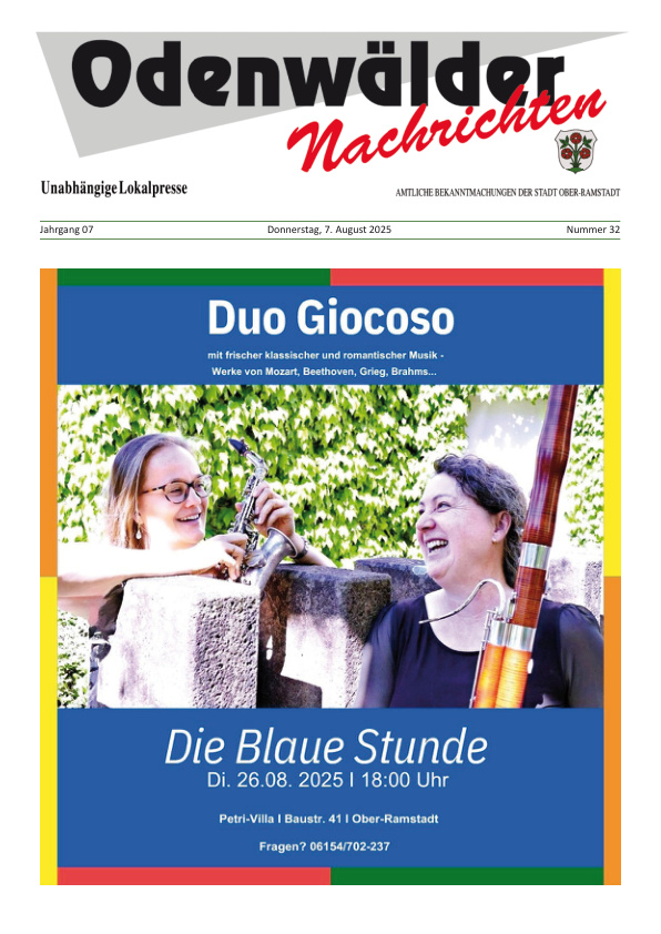 Mehr über den Artikel erfahren Ober-Ramstadt KW 32-34