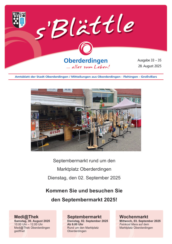 Mehr über den Artikel erfahren Oberderdingen KW 35
