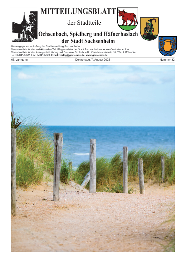 Mehr über den Artikel erfahren Ochsenbach/Spielberg/Häfnerhaslach KW 32-34
