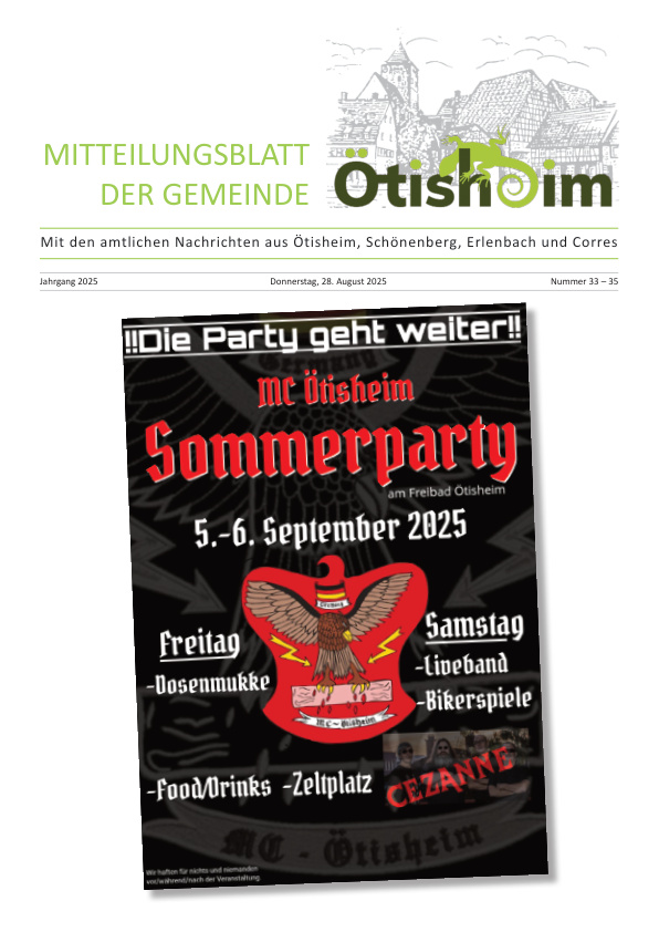 Mehr über den Artikel erfahren Ötisheim KW 35