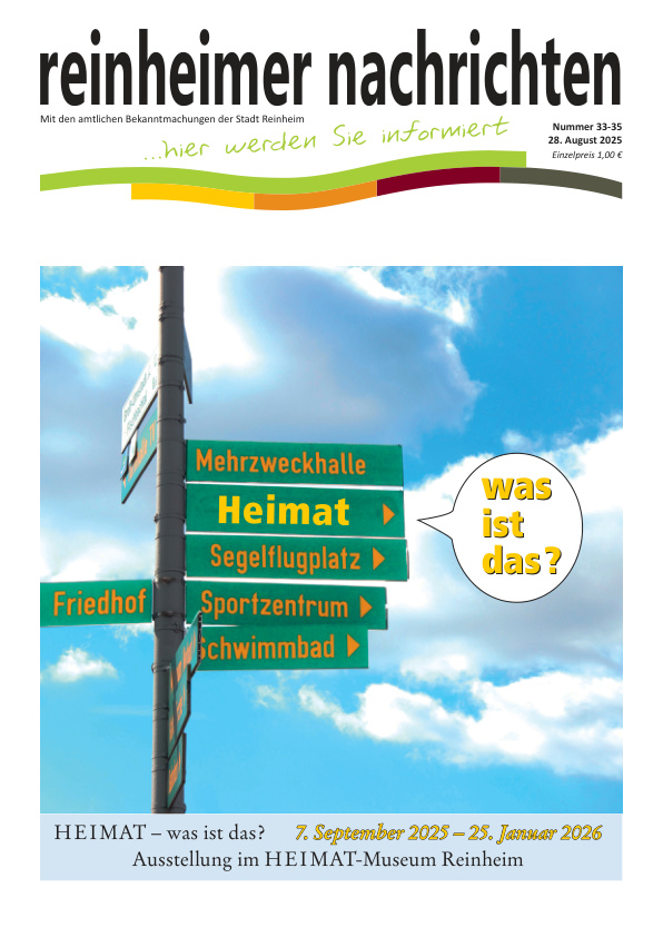 Mehr über den Artikel erfahren Reinheim KW 35