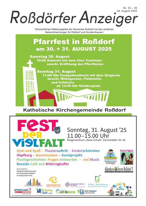 Mehr über den Artikel erfahren Roßdorf KW 35