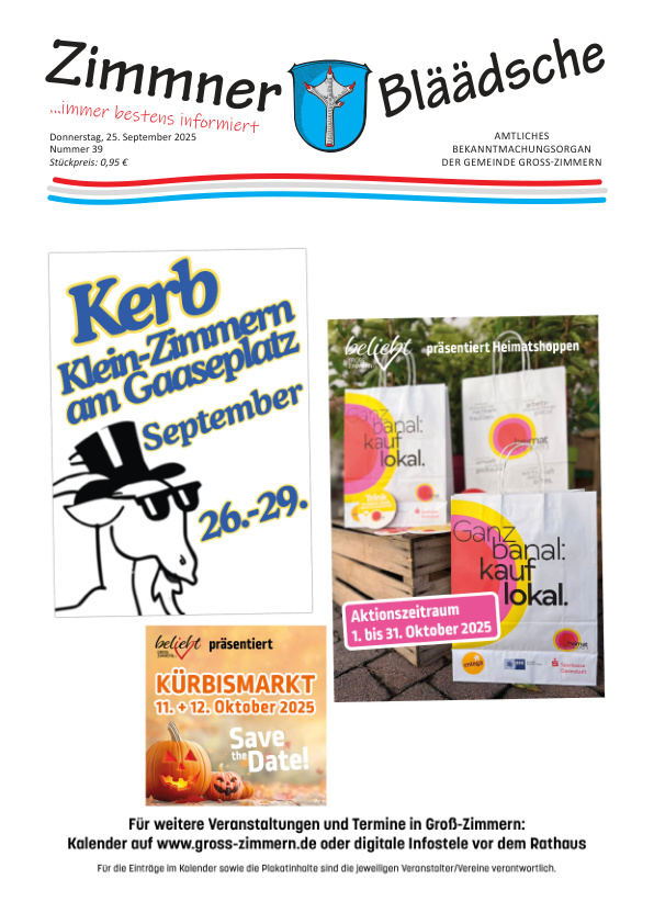 Mehr über den Artikel erfahren Groß-Zimmern KW 39