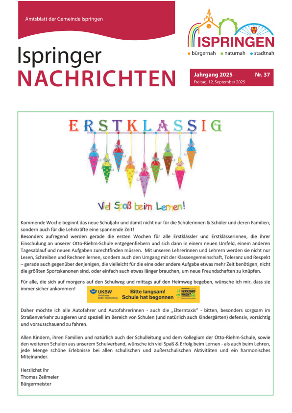 Mehr über den Artikel erfahren Ispringen KW 37