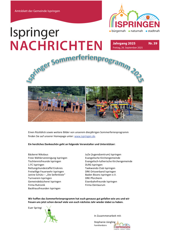 Mehr über den Artikel erfahren Ispringen KW 39
