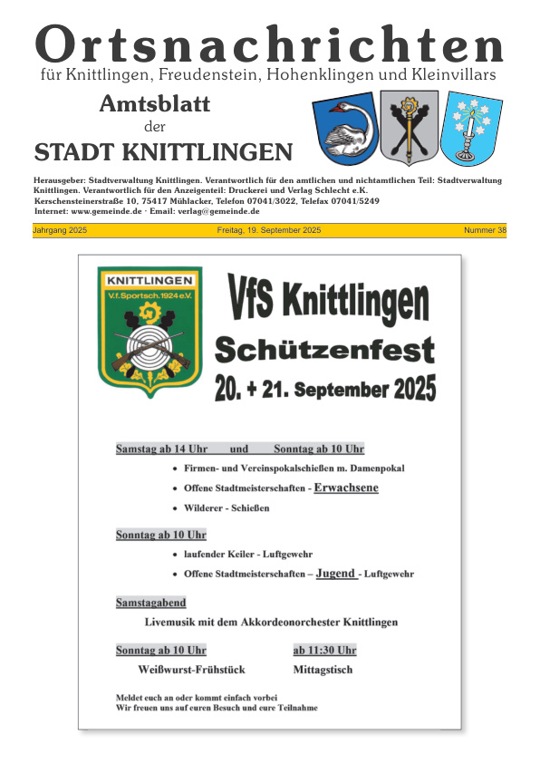 Mehr über den Artikel erfahren Knittlingen KW 38