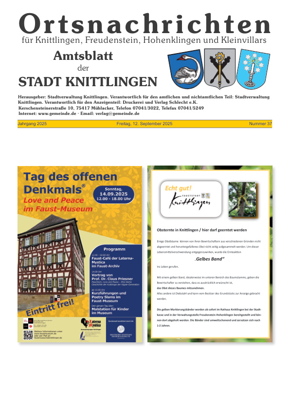Mehr über den Artikel erfahren Knittlingen KW 37