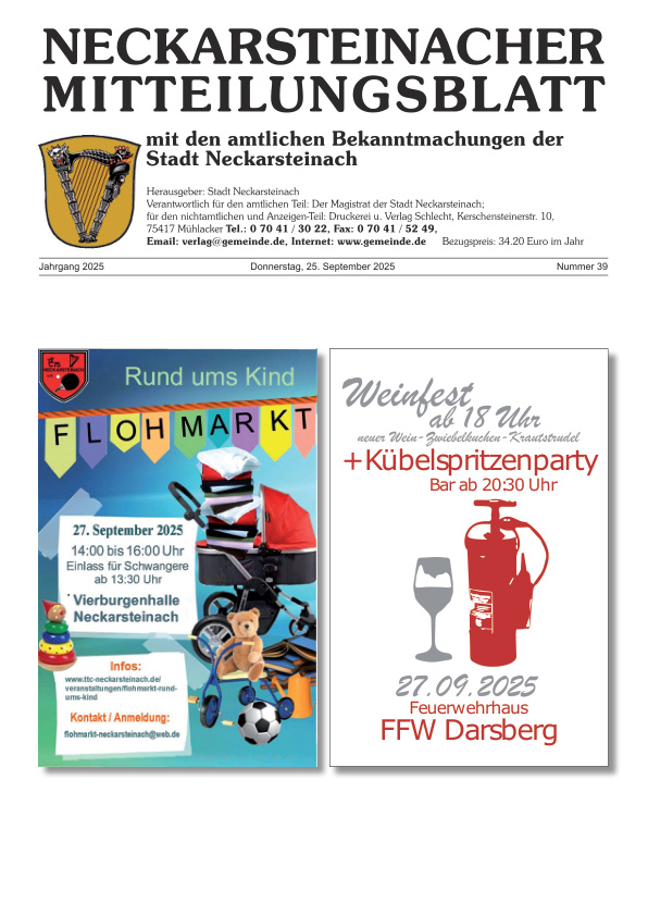 Mehr über den Artikel erfahren Neckarsteinach KW 39