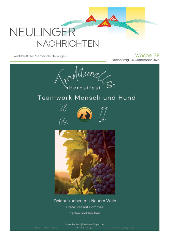 Mehr über den Artikel erfahren Neulingen KW 39