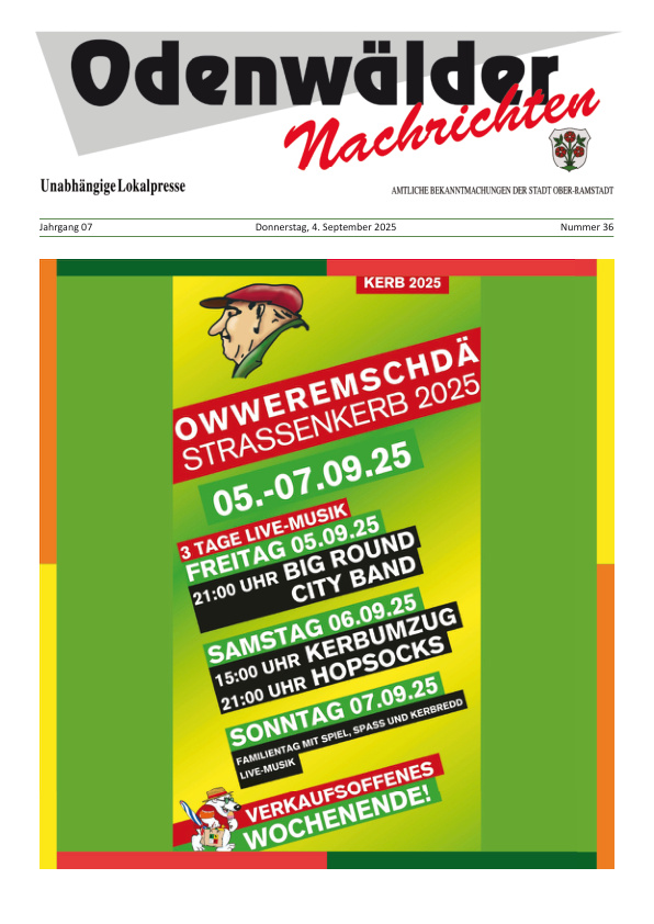 Mehr über den Artikel erfahren Ober-Ramstadt KW 36