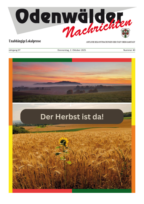 Mehr über den Artikel erfahren Ober-Ramstadt KW 40